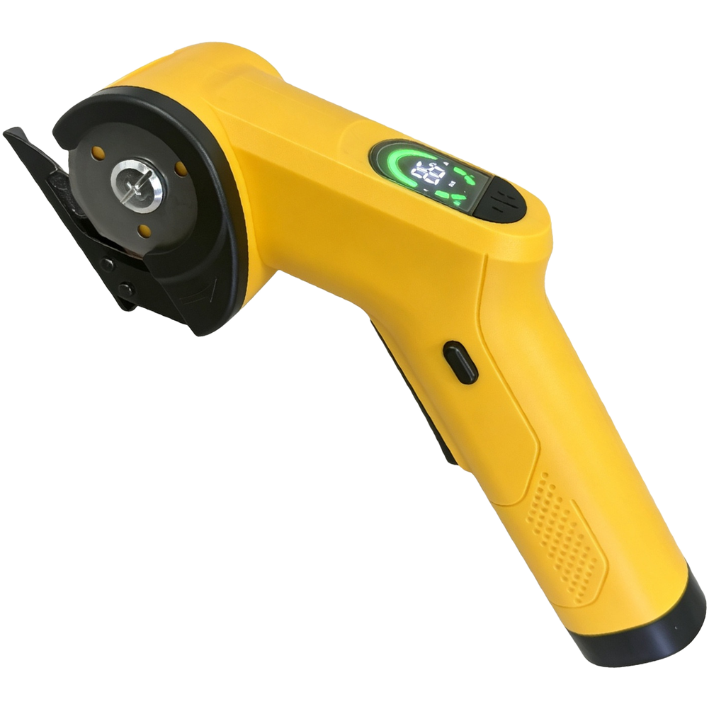 Power Tools Yellow - Gelbe kabellose elektrische Stoffschere mit Lithium-Akku,