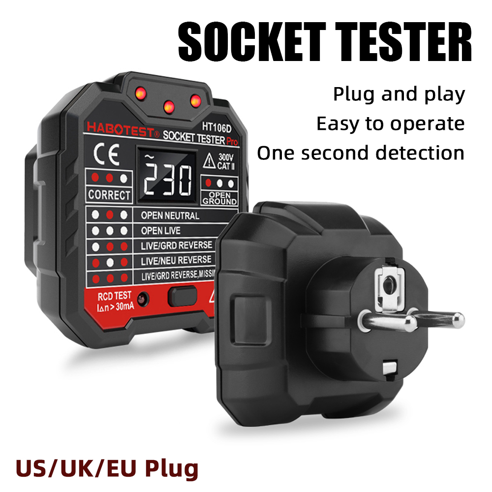 Power Tools Uk Review - Steckdosentester Spannungsdetektor US/UK/EU-Stecker Prüfgerät Elektrischer Stromkreisfinder