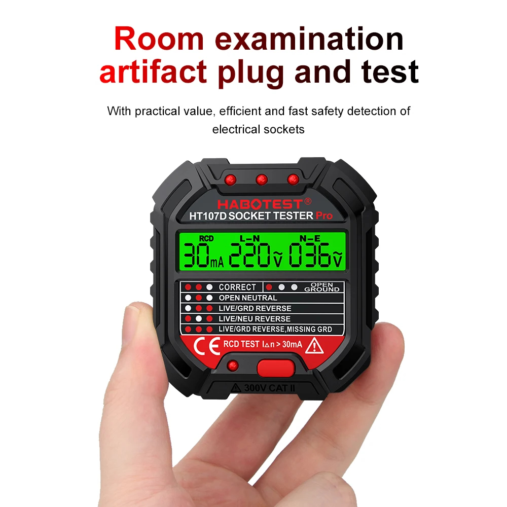 Power Tools Uk Review - HT106/HT107 Digitale Steckdose Detektor Spannung Test