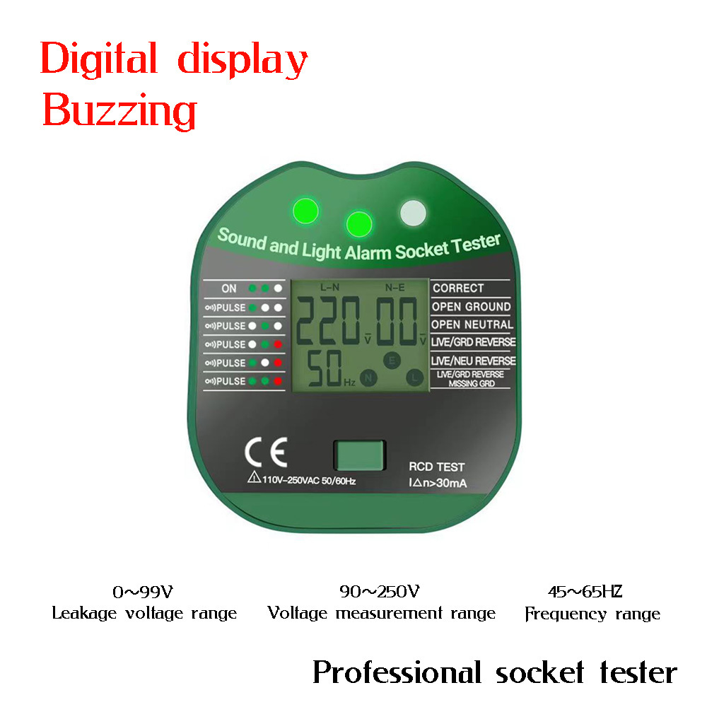 Power Tools Uk Review - Hyc108 Digital anzeige Summen buchse Tester
