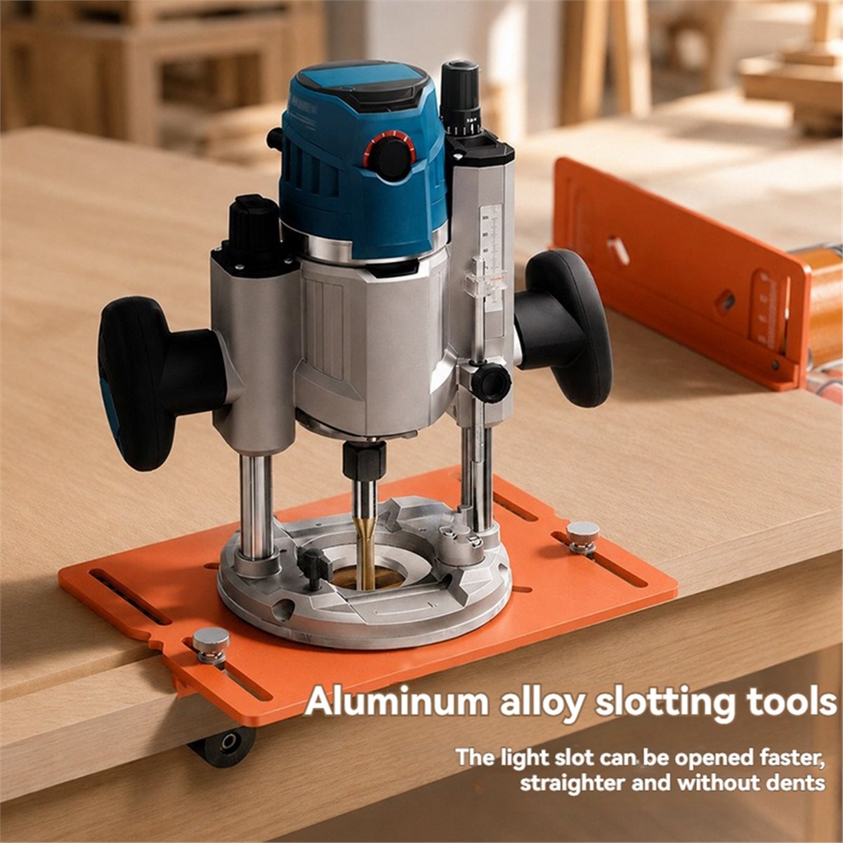 Router Trim Base - Schneidemaschinen-Grundplatte mit Doppelskala aus Aluminiumlegierung für