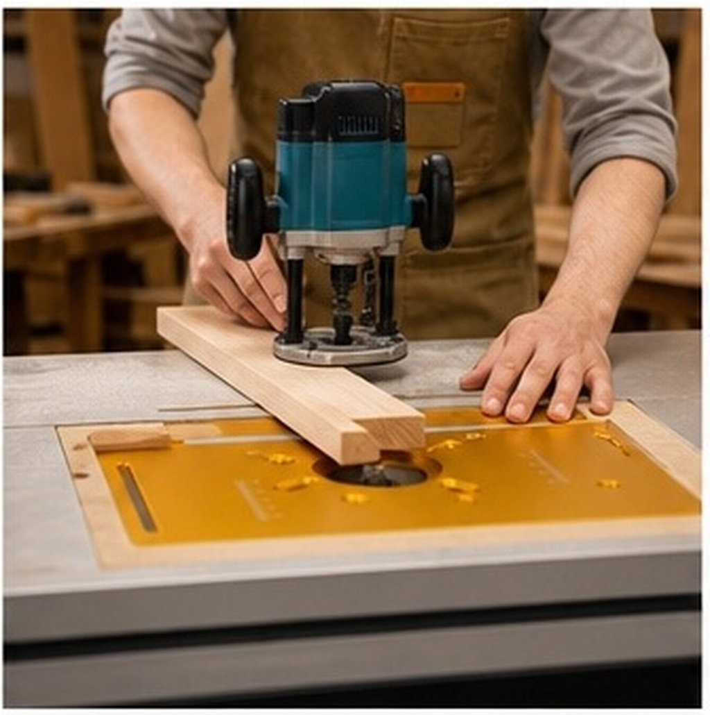 Router Trim Base - 1 Set Aluminiumlegierungs-Einlegeplatte für Frästisch, Holzfrästisch-Basisplatte