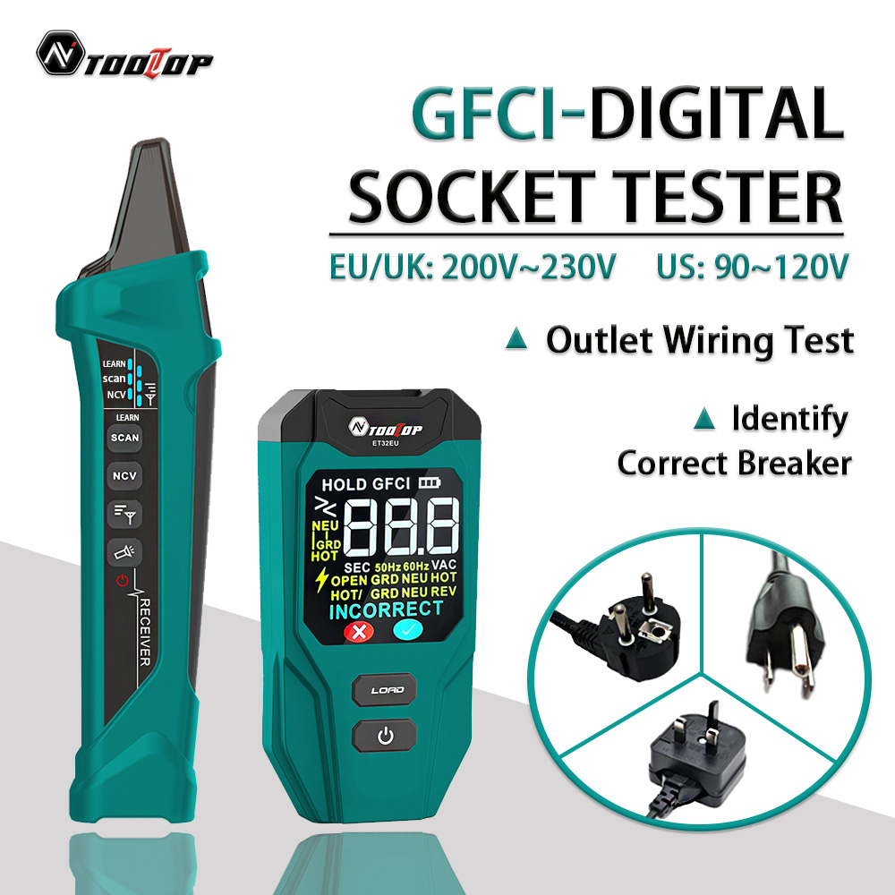 Power Tools Uk Review - TOOLTOP ET32 Digitaler Stromkreisfinder Neutral-/Stromführende Leitungserkennung