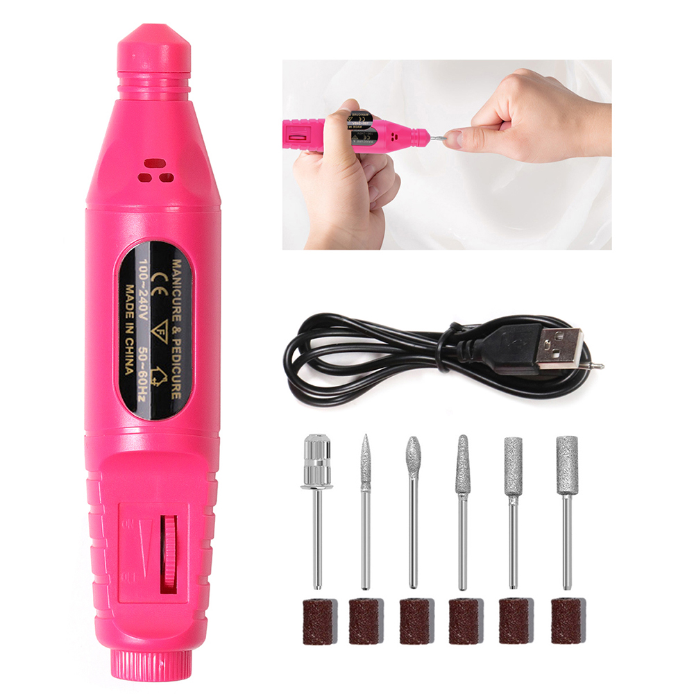 Power Tools Sander - 6-in-1 Nagelschleifer-Set Elektrische Nagelbohrmaschine Schleifausrüstung Fräser