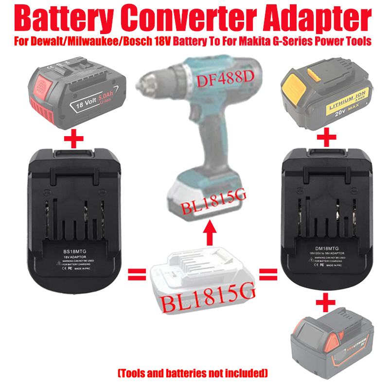 Power Tools Milwaukee - ALASICKA DM18MTG BS18MTG Akku-Adapter für Dewalt/Milwaukee/Bosch