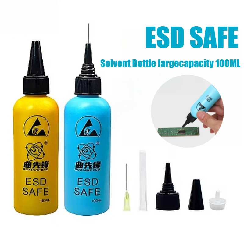 Power Tools Yellow - 100 ml ESD-Spender, Kunststoff-Lösungsmittelflasche, hochwertige, auslaufsichere