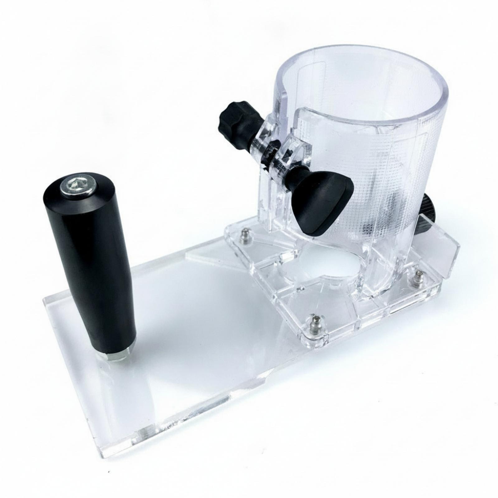 Router Trim Base - Transparente Acryl-Fräsergrundplatte mit Verriegelungsknöpfen, Zubehörteil für