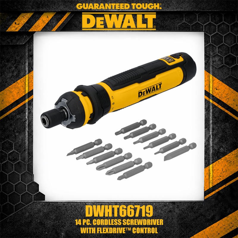 Power Tools Use - DEWALT DWHT66719 14-teiliges Set. Kabelloser Schraubendreher