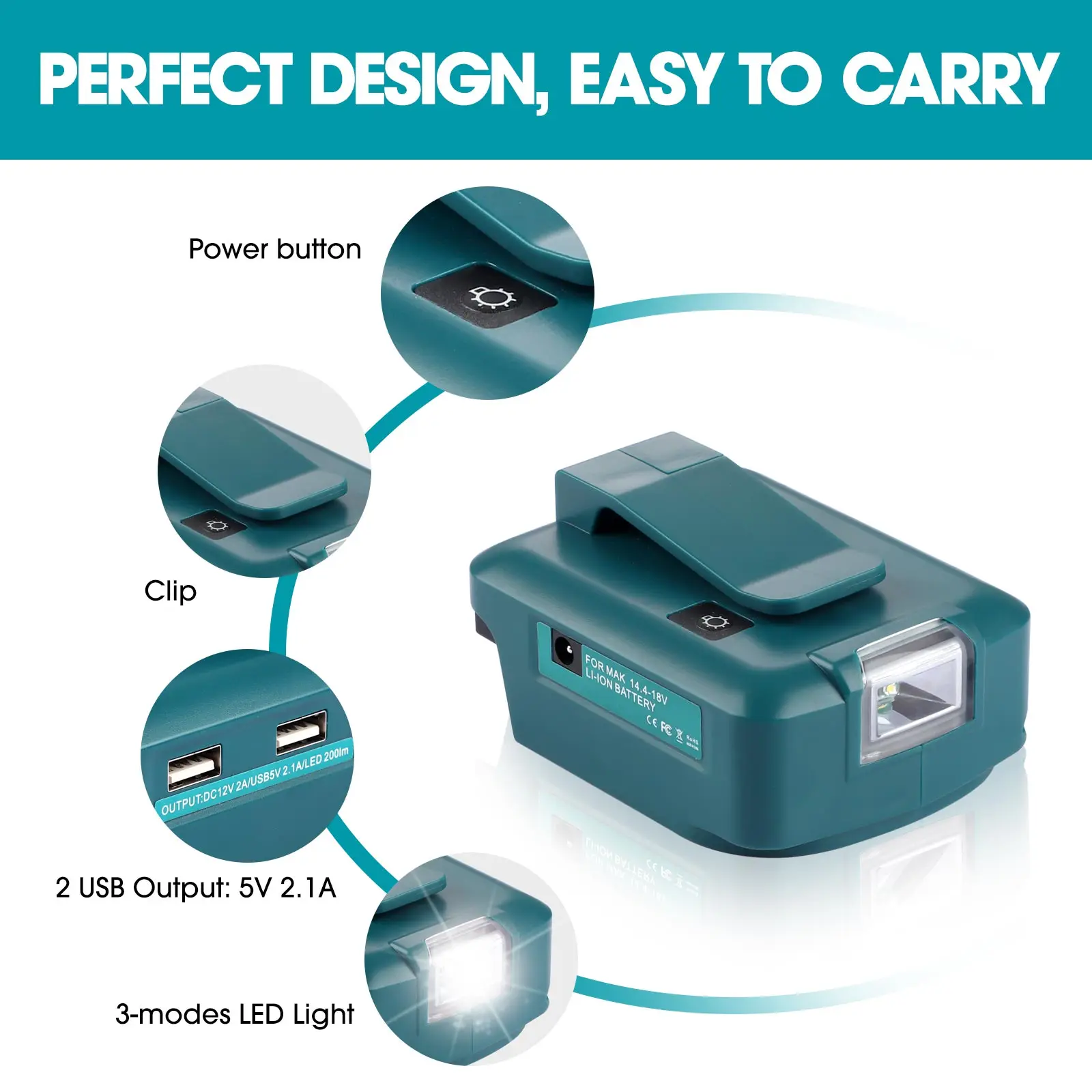Adapter mit Licht mit Typ-C +  – Power Tools Milwaukee Bewertung und Preis